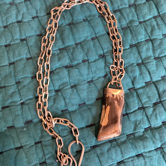 Lara Gordon Petrified Wood and Sterling Silver Chain Necklace - Picture 7 of 7